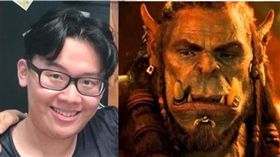 好萊塢特效師，林振宇（JC LIN），電影《魔獸: 崛起》。（合成圖／翻攝自推特、臉書）