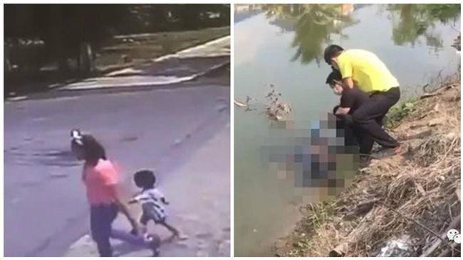 不滿上班被干擾　母推兒入河活活淹死