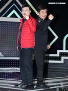 華視「天生王牌」第二季節目首錄多了「兒童歌唱比賽」項目，主持人：余天、賀一航。（記者邱榮吉/攝影）