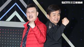 華視「天生王牌」第二季節目首錄多了「兒童歌唱比賽」項目，除主持人：余天、賀一航外余祥銓、米可白同時加入主持行列。（記者邱榮吉/攝影）