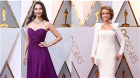 艾希莉賈德，珍芳達，奧斯卡紅毯。(合成圖／翻攝自臉書、IG)