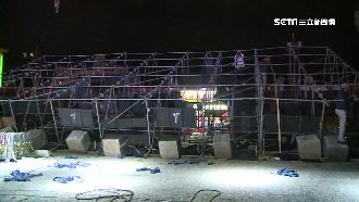 8級強風襲花蓮燈會　吹倒鐵架壓攤位