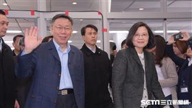 總統蔡英文合體柯文哲視察健康公宅　北市府提供