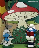 風迷全球比利時藍色小精靈村莊，體驗藍色小精靈的世界，藍色皮膚白色褲子身高只有三個蘋果高，據說他們都超過百歲了，超可愛的。（記者邱榮吉/攝影）