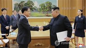 金正恩接見南韓特使團_韓聯社