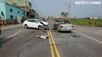 嘉義車禍1死2傷　轎車半邊慘被削掉