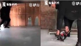 東北,大陸,結冰,水龍頭,滑冰場,電鋸　圖／翻攝自看看新聞