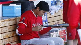 ▲大谷翔平春訓熱身賽棒子仍靜悄悄。（圖／美聯社／達志影像）