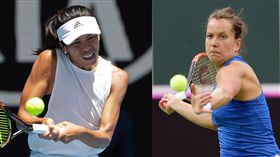 ▲謝淑薇與捷克名將Barbora Strycova。（圖／美聯社／達志影像）