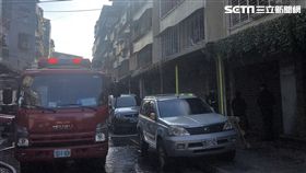 台北市萬華區和平西路三段巷內火警現場（翻攝畫面）