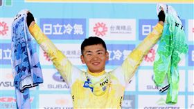 ▲日本岡本隼在2018國際自由車環台賽首站包辦所有領衫。（圖／自由車協會提供）