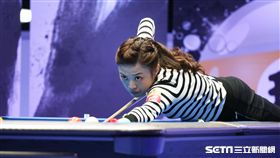 ▲台灣撞球名將「大眼妹」周婕妤無奈在2018安麗盃8強止步。（圖／記者蔡宜瑾攝影）