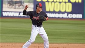 美職大聯盟春訓熱身賽　張育成吞三振來自台灣、效力克里夫蘭印地安人隊的游擊手張育成，當地時間4日對戰密爾瓦基釀酒人隊打擊吞三振。圖為張育成春訓練習照片。（克里夫蘭印地安人隊提供）中央社記者曹宇帆洛杉磯傳真　107年3月5日