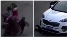 中國大陸河北省一男童從電動車墜落遭後方來車輾壓（圖／翻攝自《澎湃新聞》）