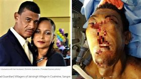 千里達及托巴哥共和國上個月26日發生一起槍殺案，一名44歲老師多明尼克（Dominic Guevarra），與妻子瑪格麗特（Margaret Ragoobar-Guevarra）發生口角，他氣得拿霰彈槍擊斃妻子，接著再拿槍往自己臉上轟，他的臉瞬間被炸出一個大洞，送醫急救後已經縫合，但他的五官幾乎全毀，變成「平面臉」。（圖／翻攝自Stabroek News、IG）