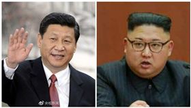 習近平、金正恩（合成圖／翻攝自微博、勞動新聞網）