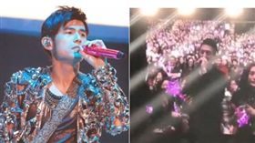 周杰倫，紅勘演唱會。（合成圖／翻攝自為微博）