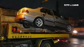 西定高架橋2車追撞　車頭撞爛釀4傷