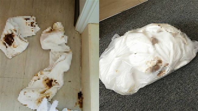 噁心房客用毛巾接屎　網友暴怒：缺德
