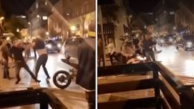 美國佛羅里達州一名騎士與2名男子在奧蘭多街頭發生衝突，正當騎士要騎車離開時，一名男子突然衝上前踹人、踹車，騎士氣得下車連出兩拳，秒將兩名男子KO「灌爆」，路旁的民眾看到後，紛紛直呼「活該」。（圖／翻攝自LIFE OF A RIDER）