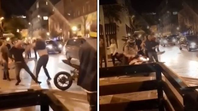 找碴男亂踹車　騎士秒將2男KO灌爆