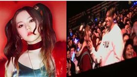 在鄧紫棋演唱會擁吻的情侶，這群人尼克，網紅Ashly愛殊莉。(合成圖／翻攝自尼克IG)