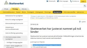 台灣成「中國一省」　瑞典官員踢皮球
台灣,瑞典,中國,台灣省,施壓,外交孤立,Jojje Olsson
https://www.skatteverket.se/foretagochorganisationer/myndigheter/informationsutbytemellanmyndigheter/navethamtauppgifteromfolkbokforing/nyheter/2018