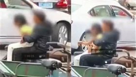 廣東珠海老翁當街猥褻女童／合成圖／澎湃新聞