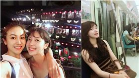 南韓演員金玉彬和蔡舒辰來台旅遊。（合成圖／翻攝自IG）