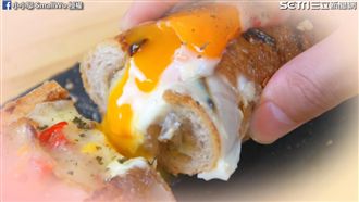 療癒爆漿！自製培根蛋麵包船