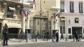 IS敗退但風險未降 法國一年阻13起恐攻極端組織伊斯蘭國今年在根據地節節敗退，但法國境內恐怖攻擊風險仍然很高，今年一整年，法國就阻止13起可能發生的恐攻計畫。圖為主管安全事務的內政部。中央社記者曾依璇巴黎攝 106年12月30日