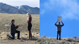 男友浪漫單膝跪地求婚，女感動爆哭卻驚見這一幕（圖／翻攝推特）