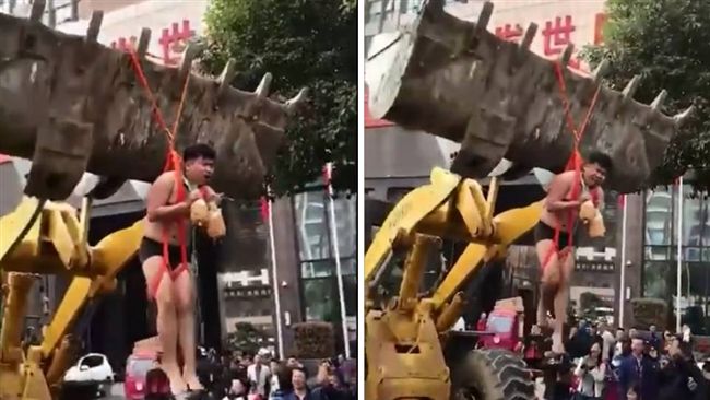 新郎被扒光掛推土機　網：以為在捉姦