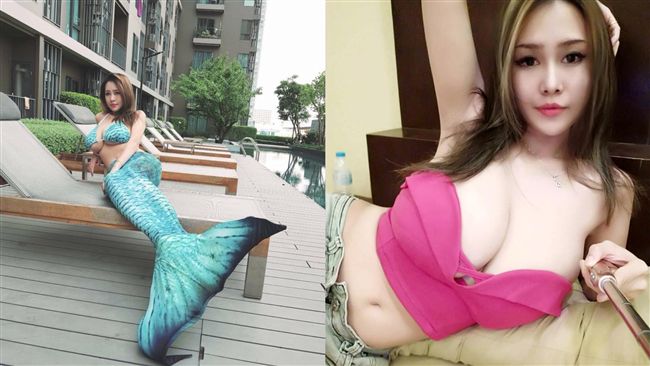 女星變身美人魚　I奶快擠爆比基尼