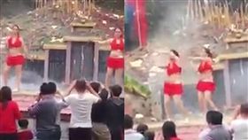 紅衣辣妹祖墳前熱舞／YouTube