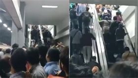 印尼,Duri,地鐵,月台,手扶梯,逆向,擁擠,車站,大廳,　圖／翻攝自推特　https://goo.gl/CPSkx8