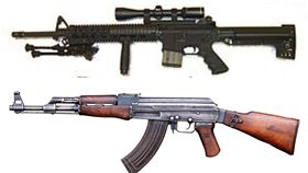 狄鶯兒子孫安佐上網查AR-15和AK-47兩種步槍（翻攝自維基百科）