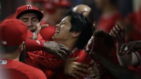 大谷翔平大聯盟首轟出爐。（圖／美聯社／達志影像）