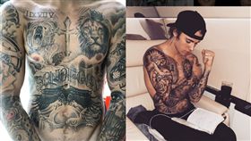 小賈斯汀紋身「刺了100小時」　曝成果照根本油畫！（圖／翻攝自小賈斯汀IG）	