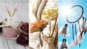 香氛精油,乾燥花,捕夢網（合成圖／翻攝自巴黎香氛臉書；Pixabay）