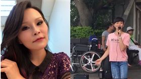  周蕙,馮建霞，淡水老街,乞討,大陸,移民署專勤隊,身障。(合成圖/翻攝自臉書、資料畫面)