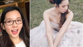 滴妹披婚紗（合成圖／翻攝自阿滴英文臉書；滴妹YouTube）