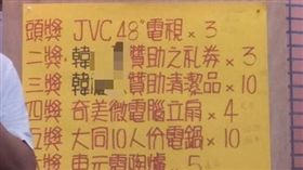 清明節掃墓也能媲美尾牙！有一名女網友的家族清明掃墓舉辦摸彩活動，70歲以上的長輩還有紅包可以領，獎項相當豐富，一共有53個獎品。其他網友看到後紛紛暴動，直呼「公司尾牙摸彩都沒那麼好！」（圖／翻攝自爆廢公社）