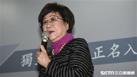 前副總統呂秀蓮出席「喜樂島聯盟」228籌組記者會。 圖／記者林敬旻攝