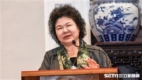 總統府秘書長陳菊上任，總統蔡英文召開記者會茶會。 圖／記者林敬旻攝