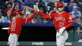 大谷翔平敲三壘安打。（圖／美聯社／達志影像)
