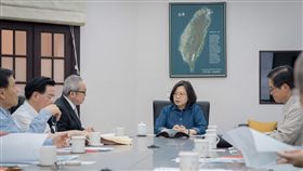 蔡英文總統邀集行政院副院長施俊吉及國安部會首長召開國安高層會議。（圖／總統府提供）