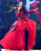 萬芳出道28年第一次小巨蛋開唱「時間仍然繼續在走｣演唱會。（記者邱榮吉/攝影）