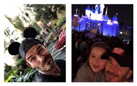 貝克漢帶全家出遊迪士尼。（圖/翻攝自貝克漢IG、維多利亞IG）