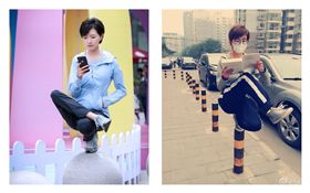 萬茜亞洲蹲。(圖/翻攝自萬茜微博）